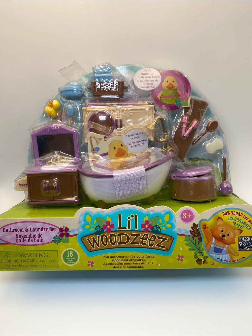 NEW Lil Li’l Woodzeez bathroom & Laundry Playset